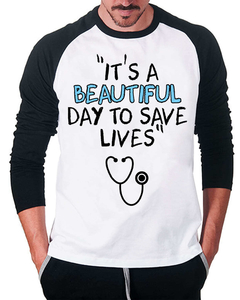 Camiseta Raglan Manga Longa Lindo Dia! - comprar online