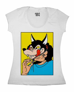 Camiseta Feminina Lobo Mau na internet
