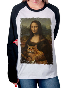 Raglan Manga Longa Mona Alisa Gatos na internet