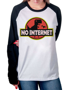 Camiseta Raglan Manga Longa No Internet na internet