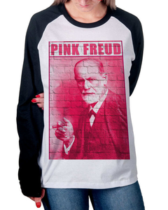 Camiseta Raglan Manga Longa Pink Freud na internet
