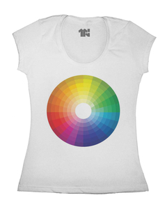 Camiseta Feminina Roda de Cores na internet