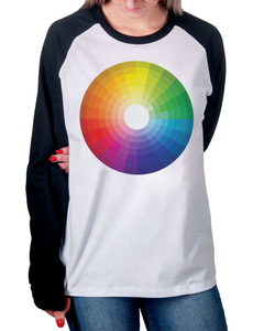 Camiseta Raglan Manga Longa Roda de Cores na internet