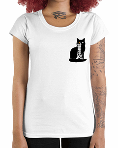 Camiseta Feminina Gato Sauron de Bolso