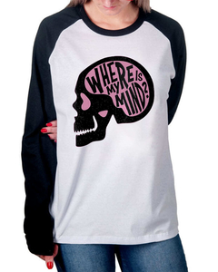 Camiseta Raglan Manga Longa Where is My Mind na internet