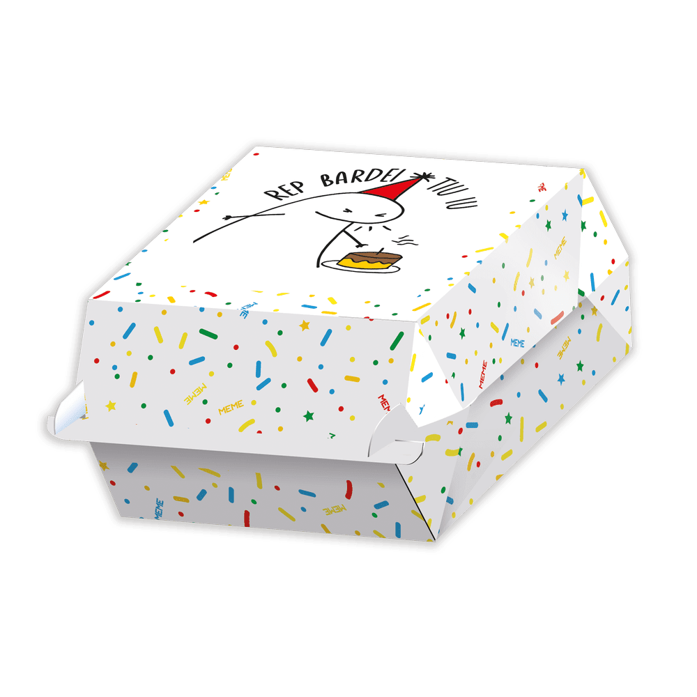 8 Caixas Para Bentô Cake Flork Meme Aniversário - Rep Bardei Tiu Iu