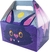 10 unidades de caixa maleta roxa com desenho de morcego de desenho animado. Essa estampa é divertida e perfeita para criar kits de festa escolar e até para presentinho no halloween