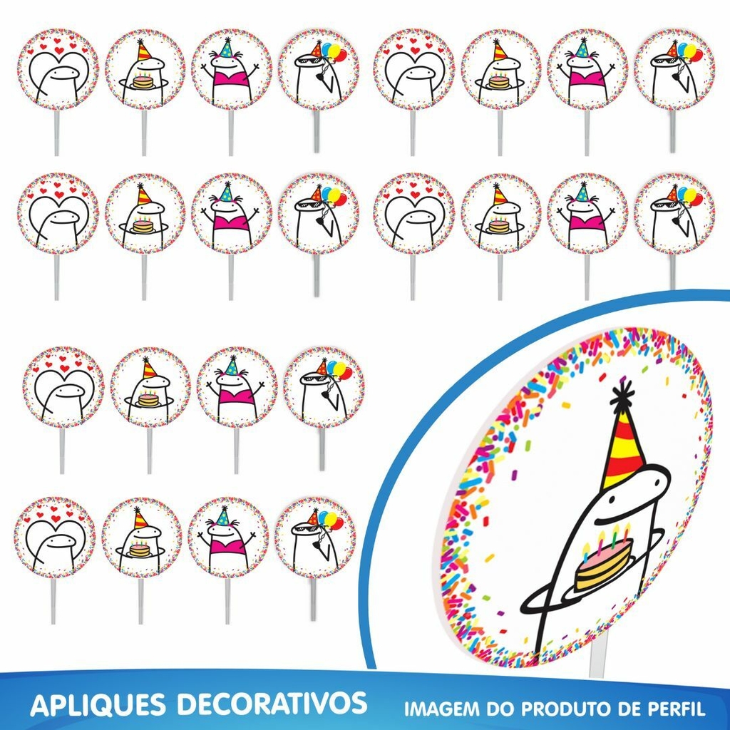 Kit Só um Bolinho Festa Flork Meme Decoração Aniversário - Shop