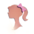 Aplique Topo de Bolo Espelhado Rosto Boneca Acrílico Rosé da Barbie Com Laço Rosa e Glitter Para Decoração de Bolo10cm