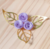 Imagem do Decoração Para Topo De Bolo Folha Dourada e Flores Decorativas