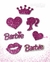 Kit Apliques Para Embalagens presentes e lembrancinhas da Barbie Com Glitter Pink EVA 7 Peças