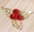 Decoração Para Topo De Bolo Folha Dourada e Flores Decorativas - tienda online
