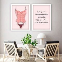 Conjunto de Quadros Decorativos Lingerie Mulher