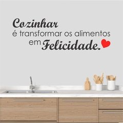 Adesivo Decorativo Cozinha Cozinhar Felicidade