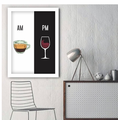 Quadro Decorativo Cozinha Am Pm Café Vinho Wine Coffee - comprar online
