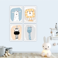 Conjunto de Quadros Decorativos Infantil Animais Safari - comprar online