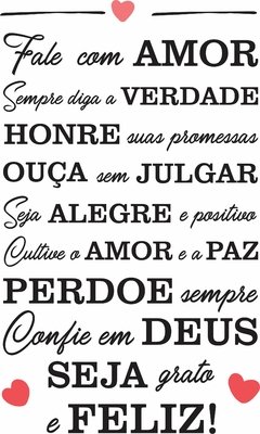 Adesivo Decorativo Parede Fale com Amor - comprar online