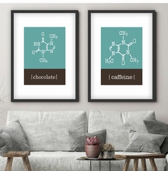 Conjunto de Quadros Decorativos Cozinha Fórmula Química Café e Chocolate