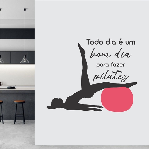 Adesivo de Parede Decorativo - Frases Pilates 80x57cm