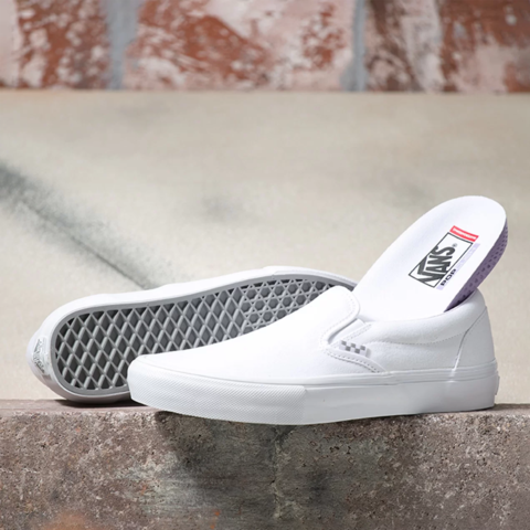 vans slip on birch true white