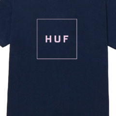 Camiseta HUF Essencials Box Logo Navy/Pink - comprar online