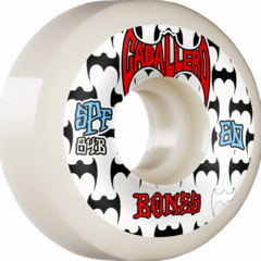 Jogo com 4 rodas da marca Bones Wheels. Steve Caballero Pro Model. Formuladas em SPF (Skate Park Formula™), nas especificações de 58mm de diâmetro e 84B - 104A de dureza. Produto importado (fabricado nos USA).