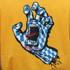 Camiseta Santa Cruz Arch Check Hand Yellow - Ratus Skate Shop