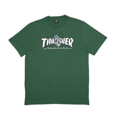 Camiseta Thrasher x SC Screaming Logo Green. Composição 100% algodão. Modelagem regular. Aplicação de silk frontal.