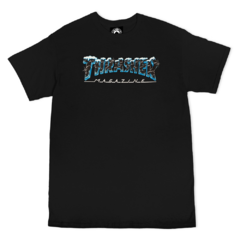 Camiseta da marca de skate Thrasher Black Ice Logo Black. Confeccionada em 100% Algodão. Possuí gola careca.