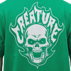 Camiseta Creature Bonehead Flame Verde - Ratus Skate Shop