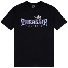 Camiseta Thrasher Gonz Thumbs Black. Confeccionada em 100% Algodão. Possuí gola careca. Mangas curtas.