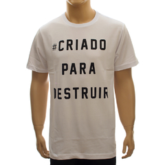 Camiseta de skate da marca Drop Dead confeccionada em 100% algodão em malha na cor branca, com estampa em silk.