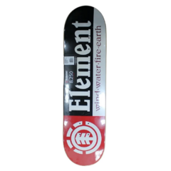 Shape de skate Element Section 8.25 com design em preto, branco e vermelho