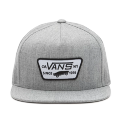 Boné Vans Classic Full Patch Grey. Confeccionado em 80% acrílico e 20% lã. Aba reta. Patch bordado na frente. Ajustável no snapback.