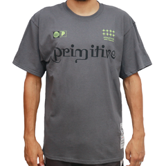 Camiseta Primitive Play Cinza. Confeccionada e 100% algodão. Não possui costuras laterais. Produto importado.
