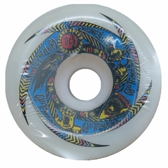 Roda da marca de skate OJ Wheels Teamrider 61mm - OJ na cor branca. Diâmetro: 61mm. Largura total: 35mm. Superfície de rolagem: 30mm. Dureza da roda: 97a.