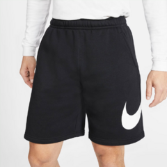 Shorts Nike NSW Club Black. Corpo: 80% algodão/20% poliéster. Bolso lateral com anel de metal/bolso de trás: 100% algodão.