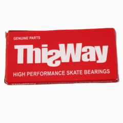 Rolamento para skate da marca This Way. Jogo com 8 peças produzidas em aço com proteção removível em borracha.