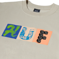 Camiseta HUF Threemix Bege na internet