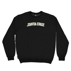 Moletom Santa Cruz Arch Strip Black, logo bordado na frente.