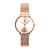 relógio minimalista feminino pulseira aço todo em rose gold