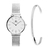 KIT Relógio Feminino Harlem Silver 32mm + Bracelete Prata