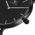 relógio minimalista pulseira aço preta fundo preto todo preto