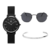 KIT Houston Full Black 32mm + Bracelete Silver + Óculos de Sol Harbor Full Black + Caixa de Presente