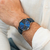 Relógio Minimalista Azul Pulseira de Couro Riverdale Blue Silver 40mm na internet