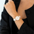 Relógio Feminino Branco Pulseira De Couro Queens Rosé Gold 32mm - comprar online