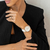 Relógio Feminino Branco Pulseira De Couro Queens Rosé Gold 40mm na internet