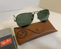 Óculos de Sol Aviador Armação Preto Lentes Verdes - comprar online