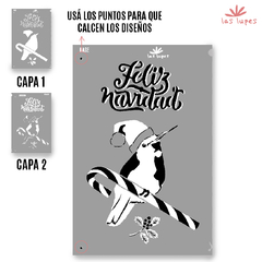 STENCIL STNG050M Pajaro Navidad DOBLE REGISTRO