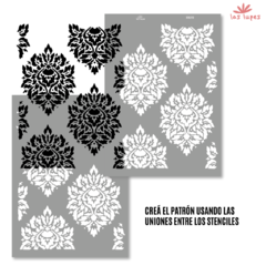 DECO STENCIL DAMASCOS STNL011S CODIFICADO X 5 UND - tienda online